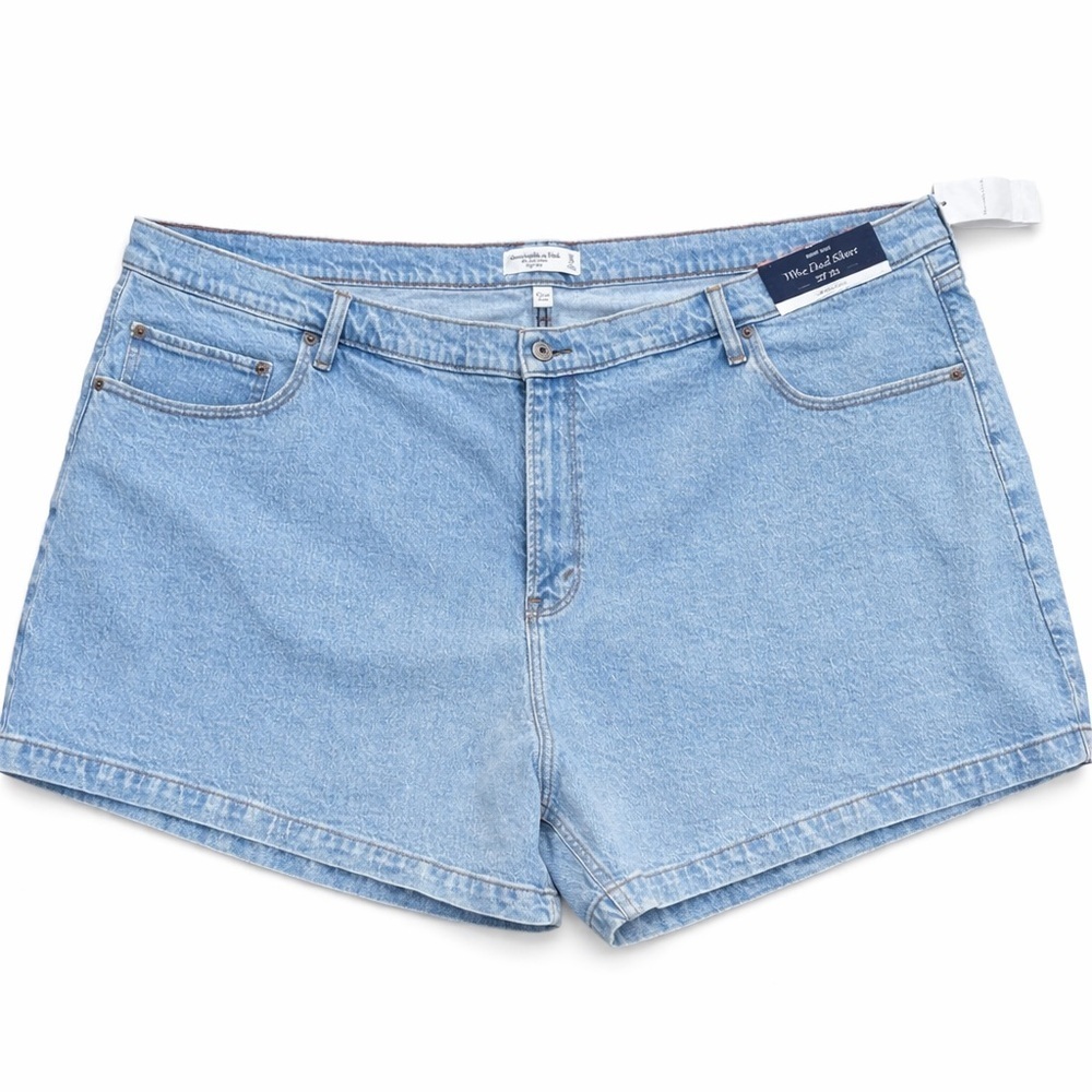 NWT Abercrombie Fitch The Dad Short High Rise Curve Love Denim Shorts 37 24